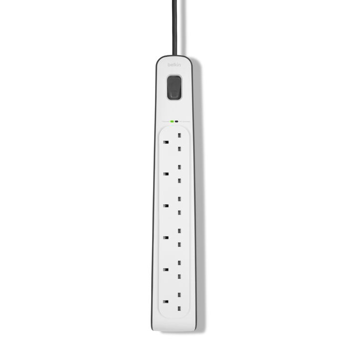 Belkin 6-outlet Surge Protection Strip - White Belkin 6-outlet Surge Protection Strip - White
